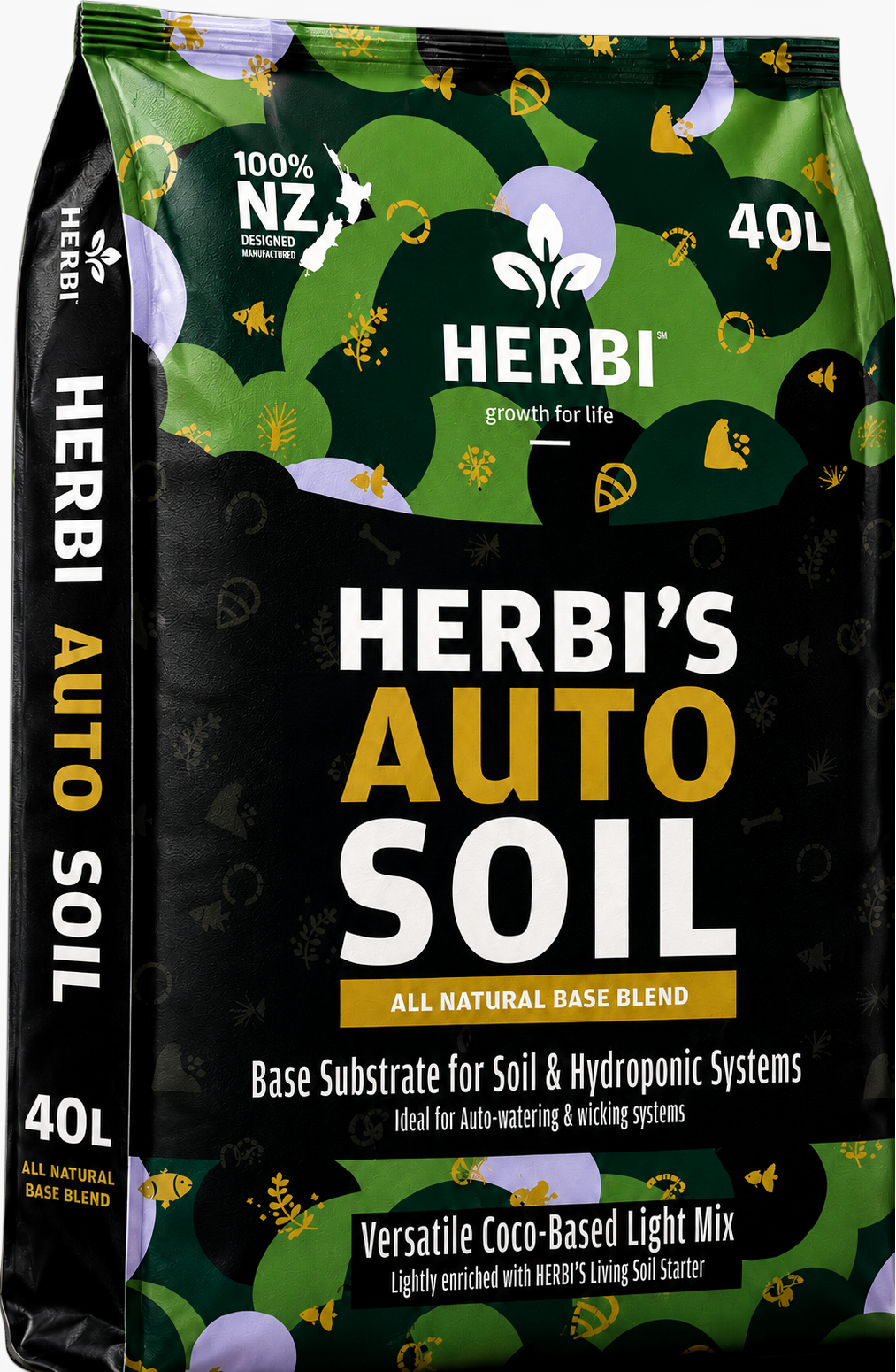 HERBI AUTO SOIL 40 litre bag: coco-based light mix, lightly enriched with Living Soil Starter